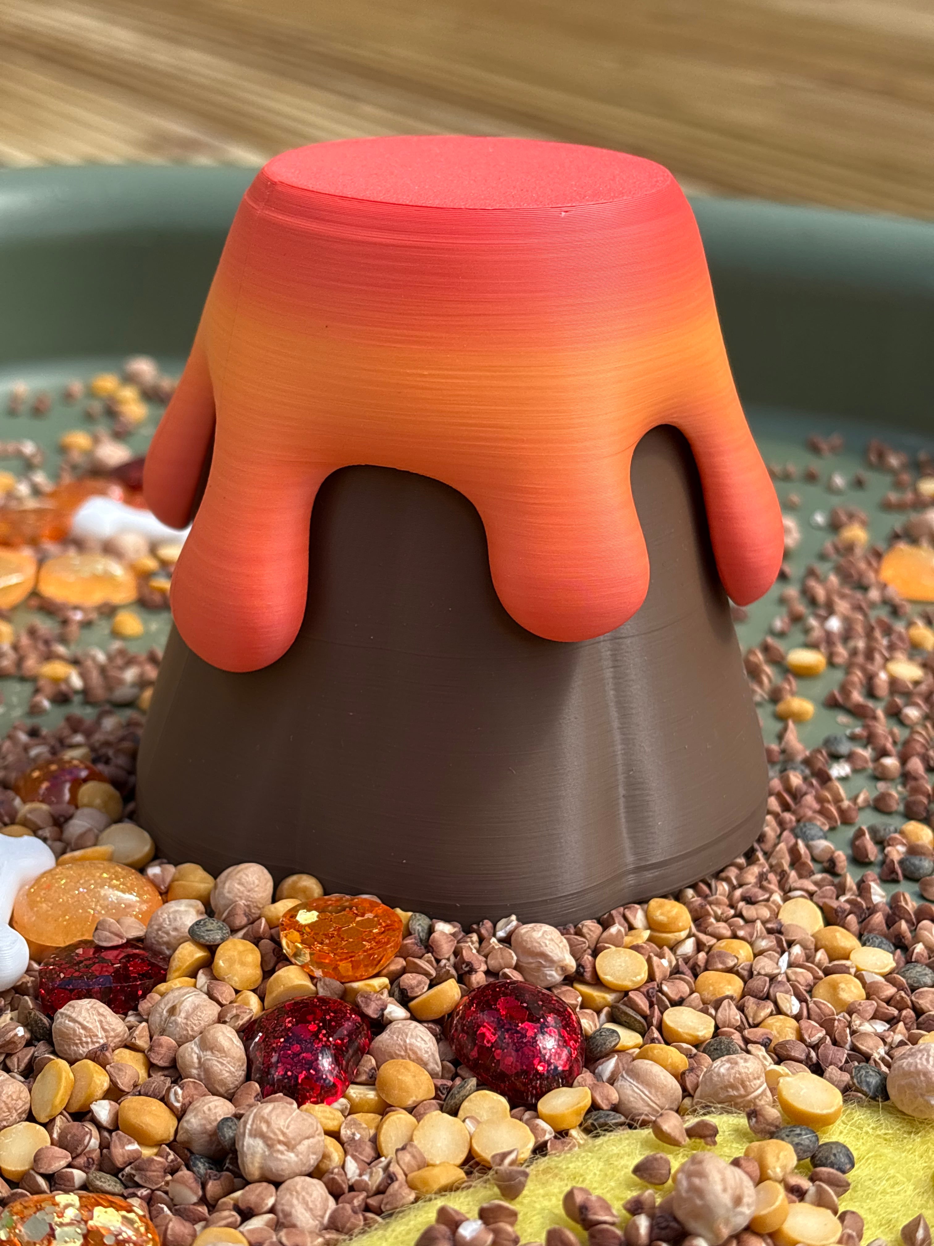 3D printed volcano container