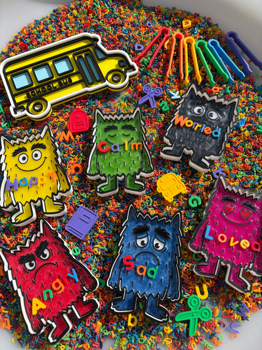 Colour monster trays (set of 6)
