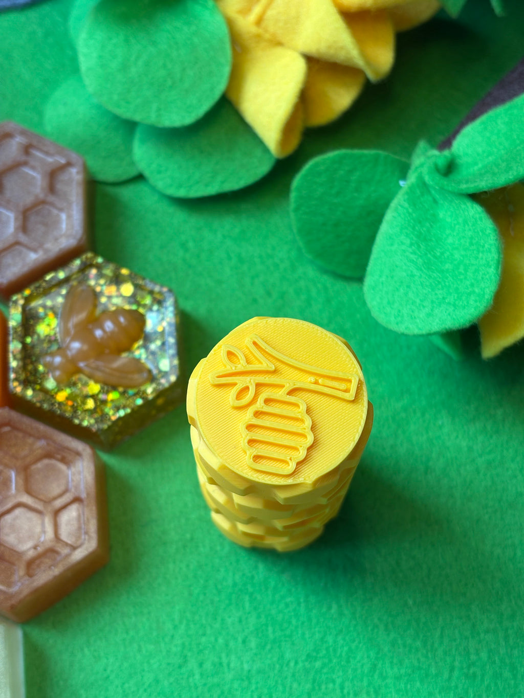 Bee themed play dough roller