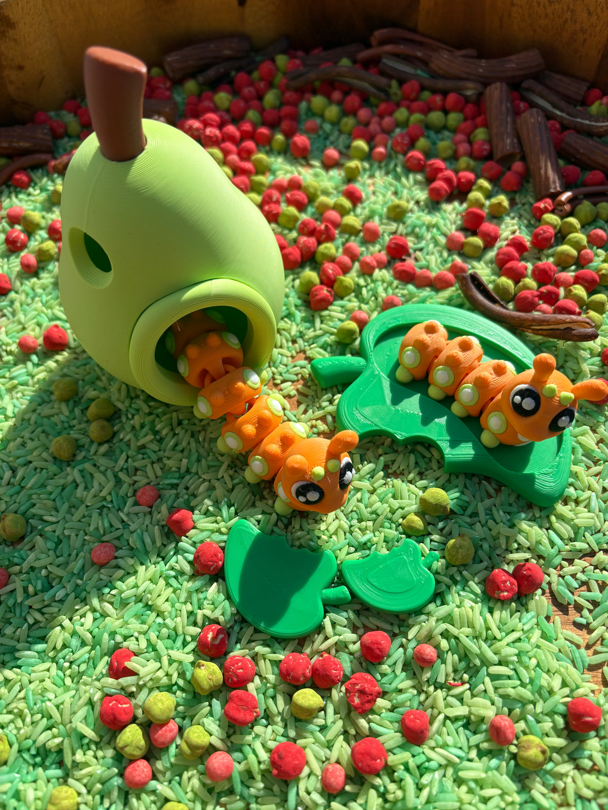 2 Caterpillars and a pear house set