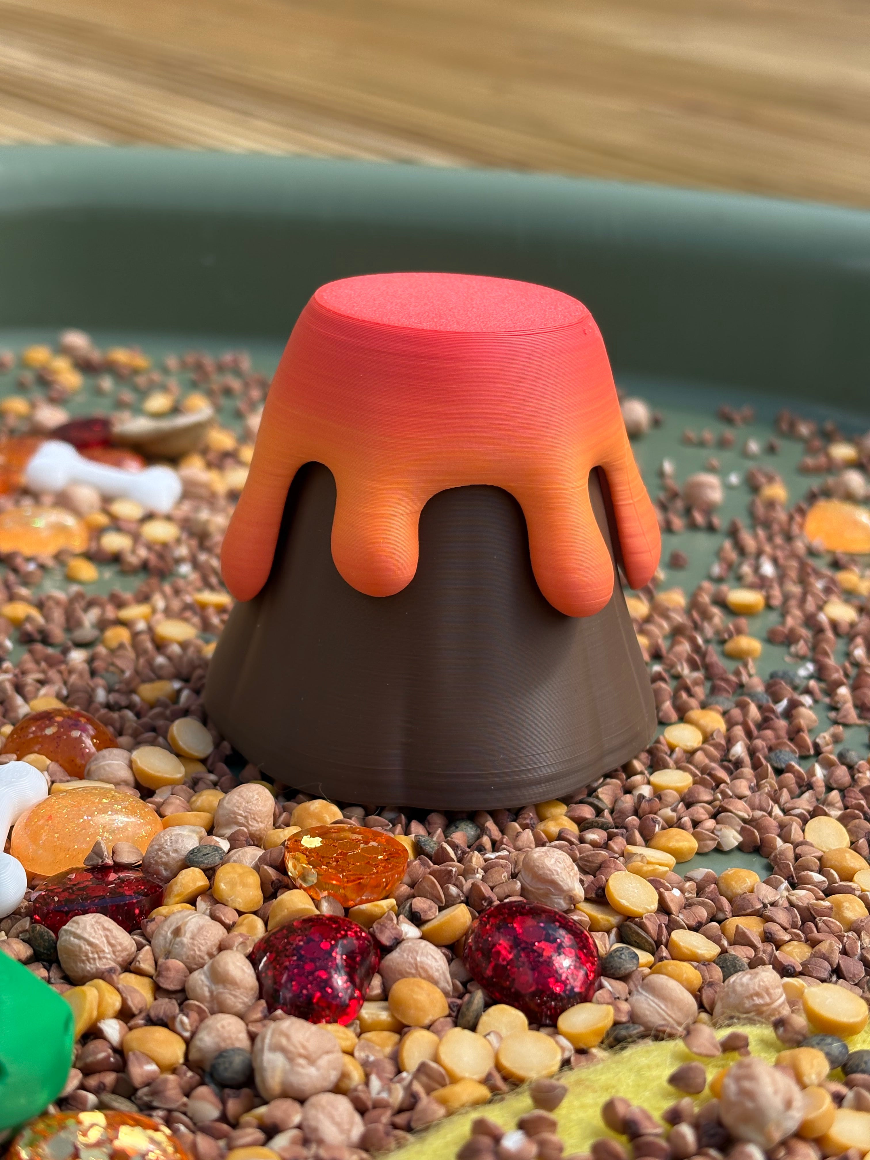 3D printed volcano container