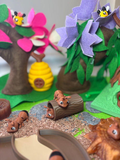 Ants and a log (set of 5)