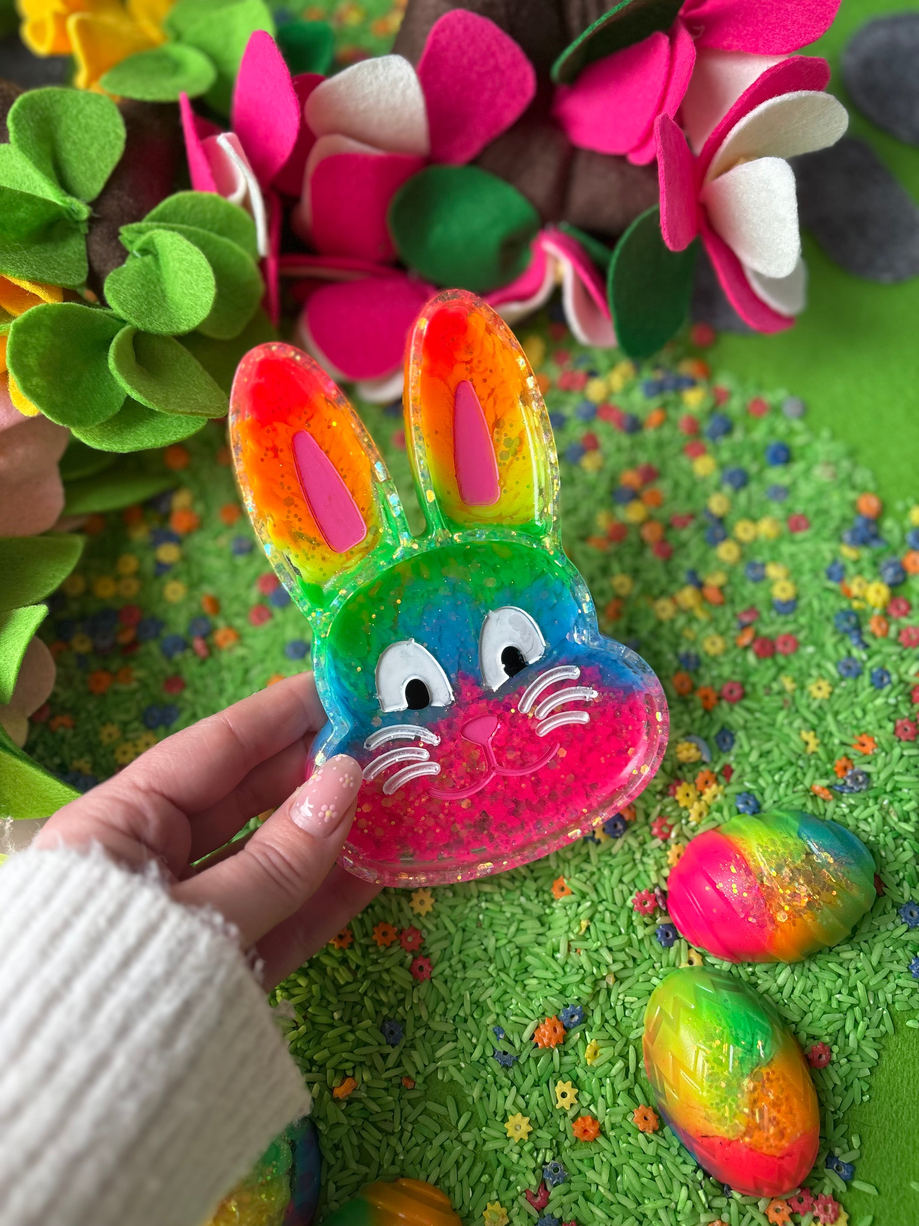 Neon bunny and Easter egg