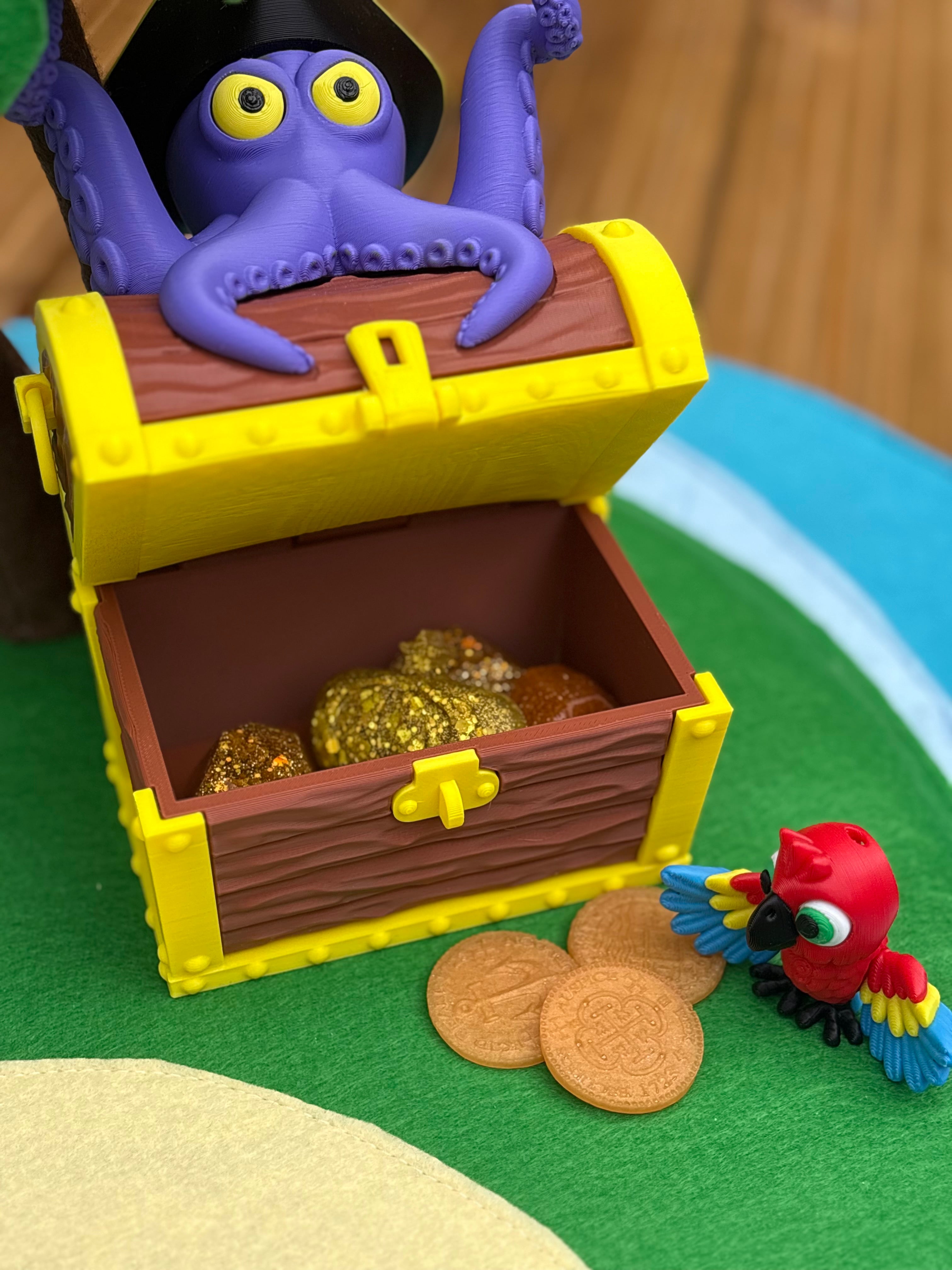Pirate octopus treasure chest