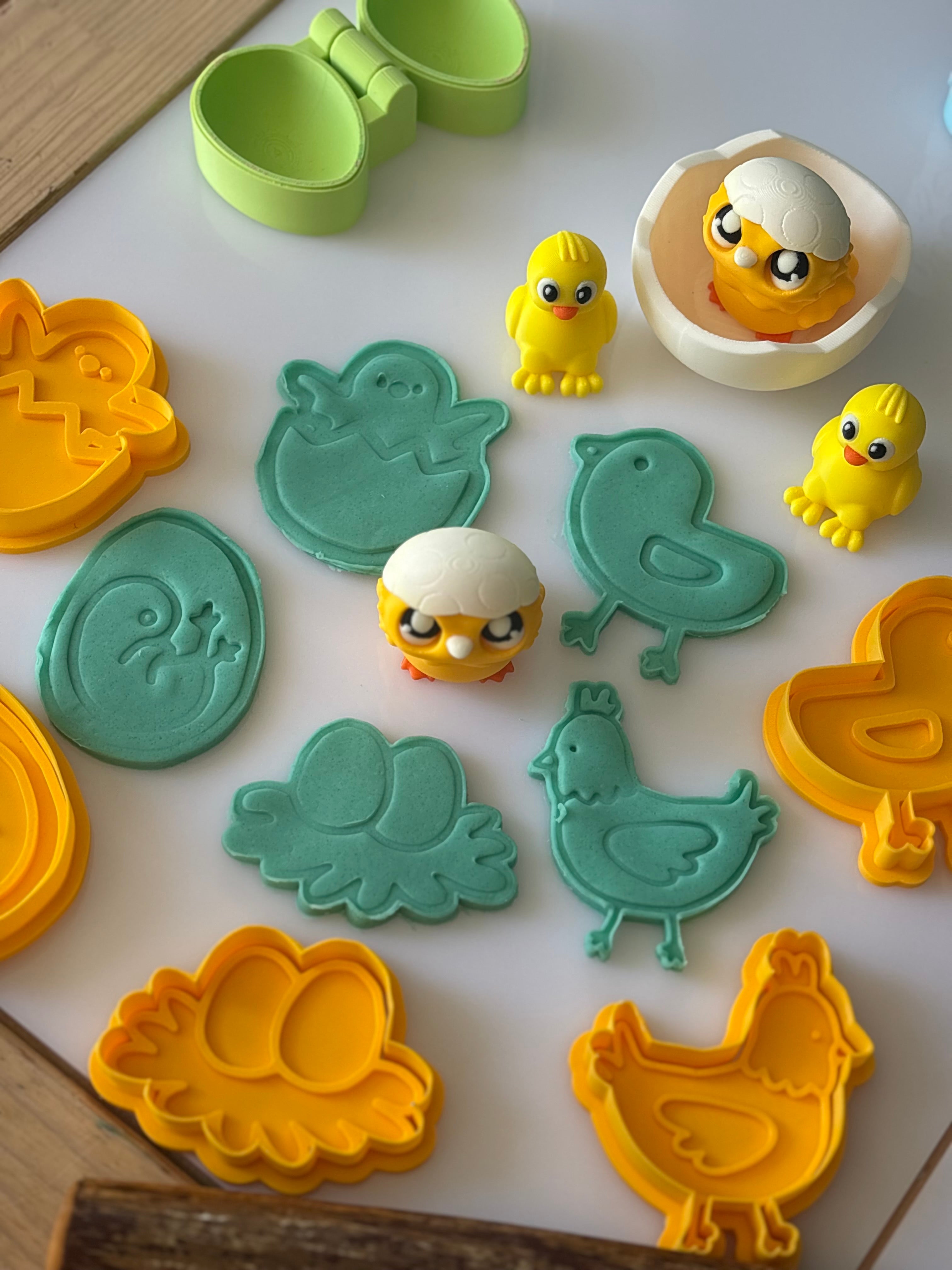 Life cycle of a chick play dough cutters