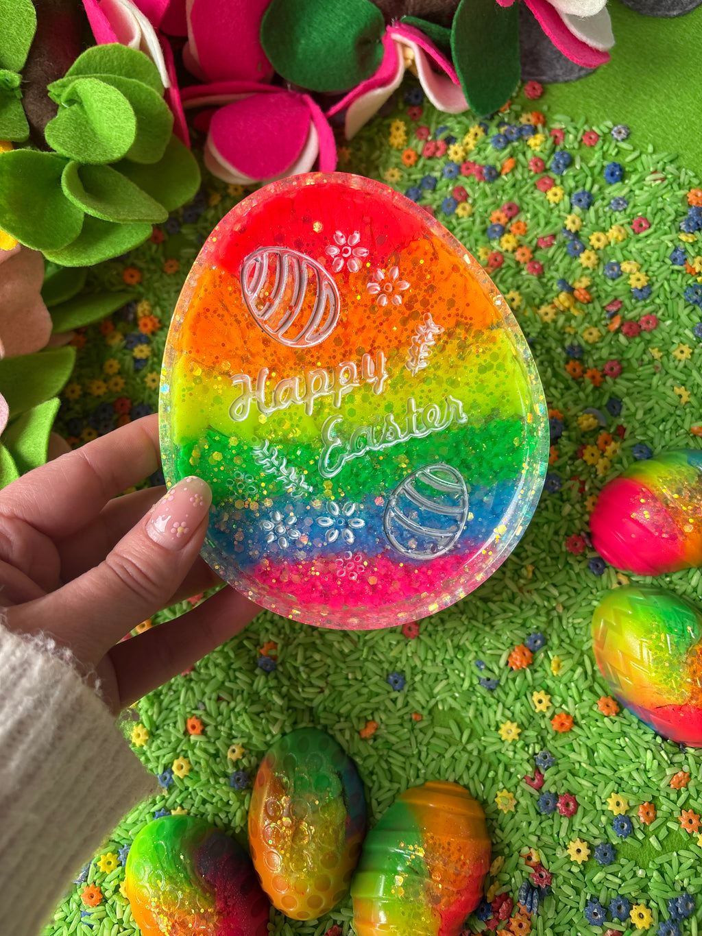 Neon bunny and Easter egg