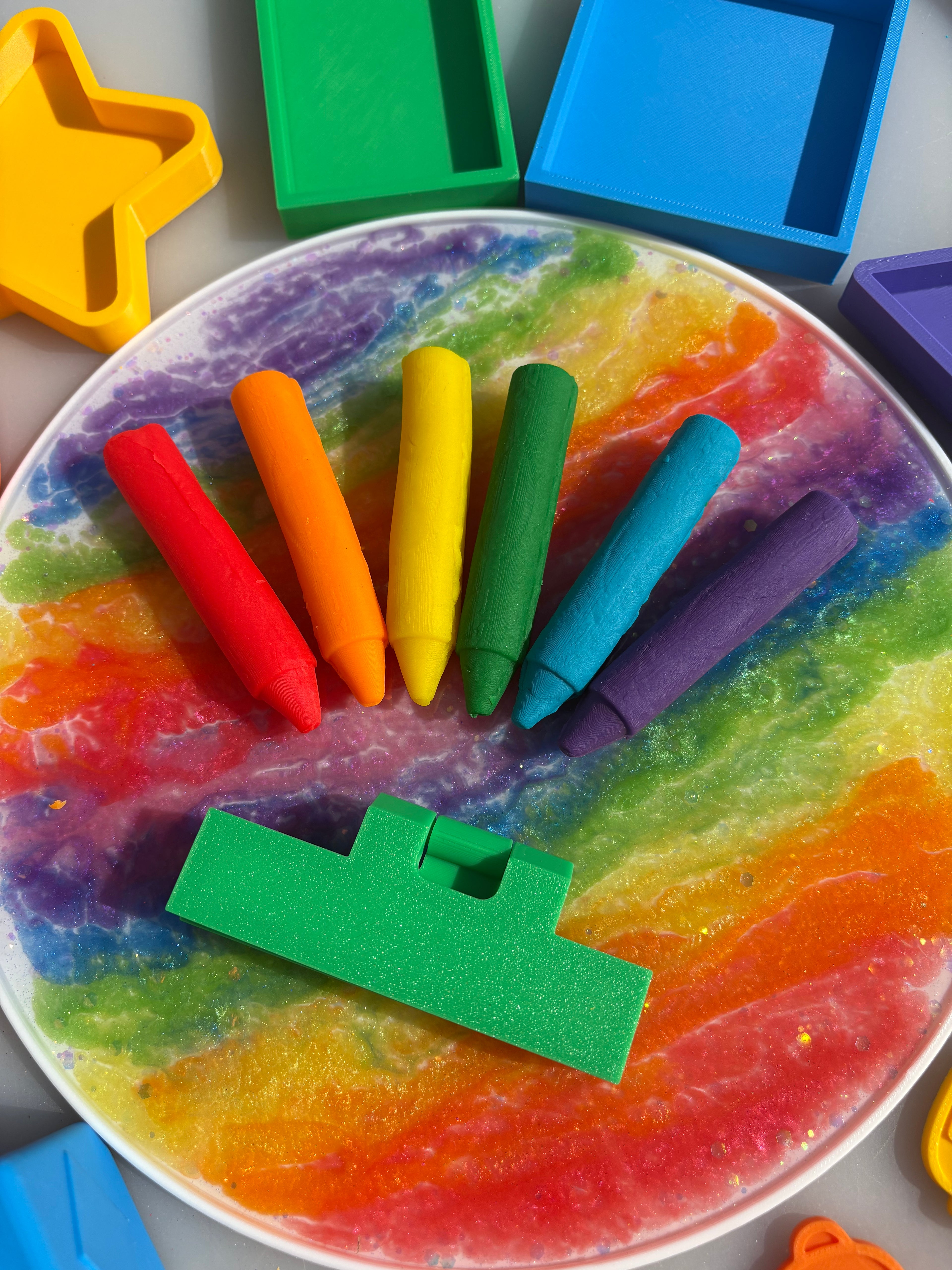Crayon play dough press