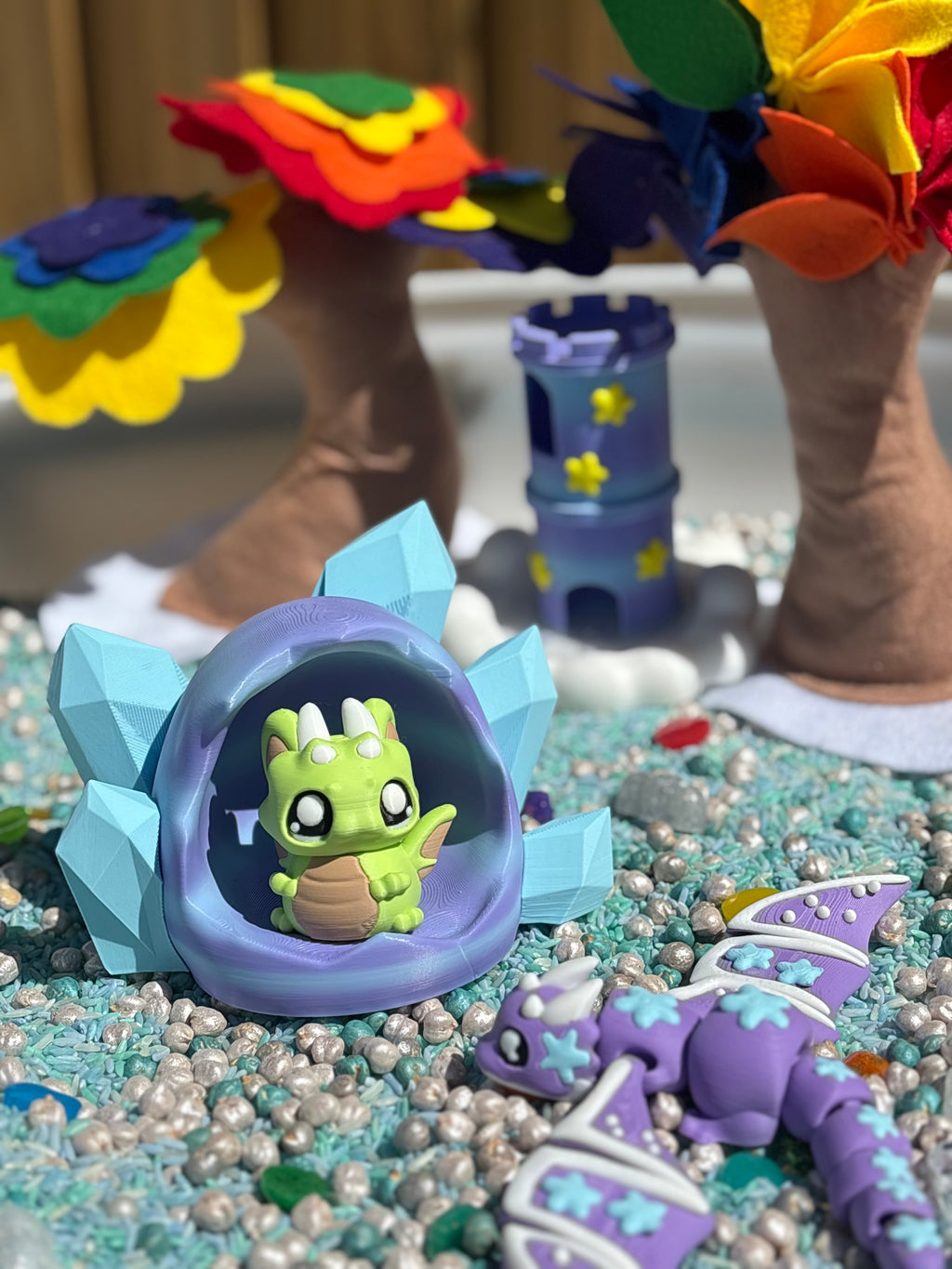 Baby dragon in a crystal egg