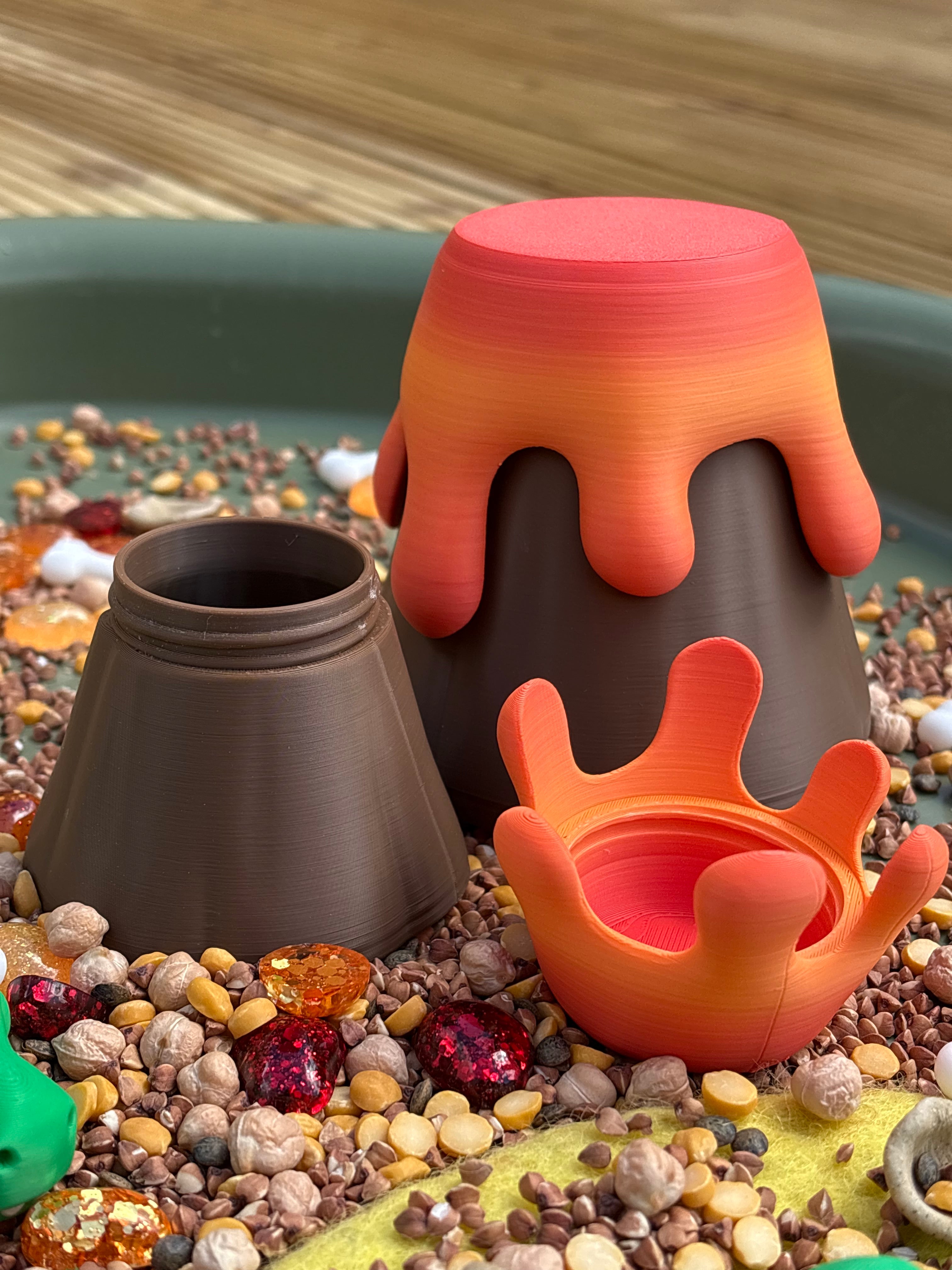 3D printed volcano container