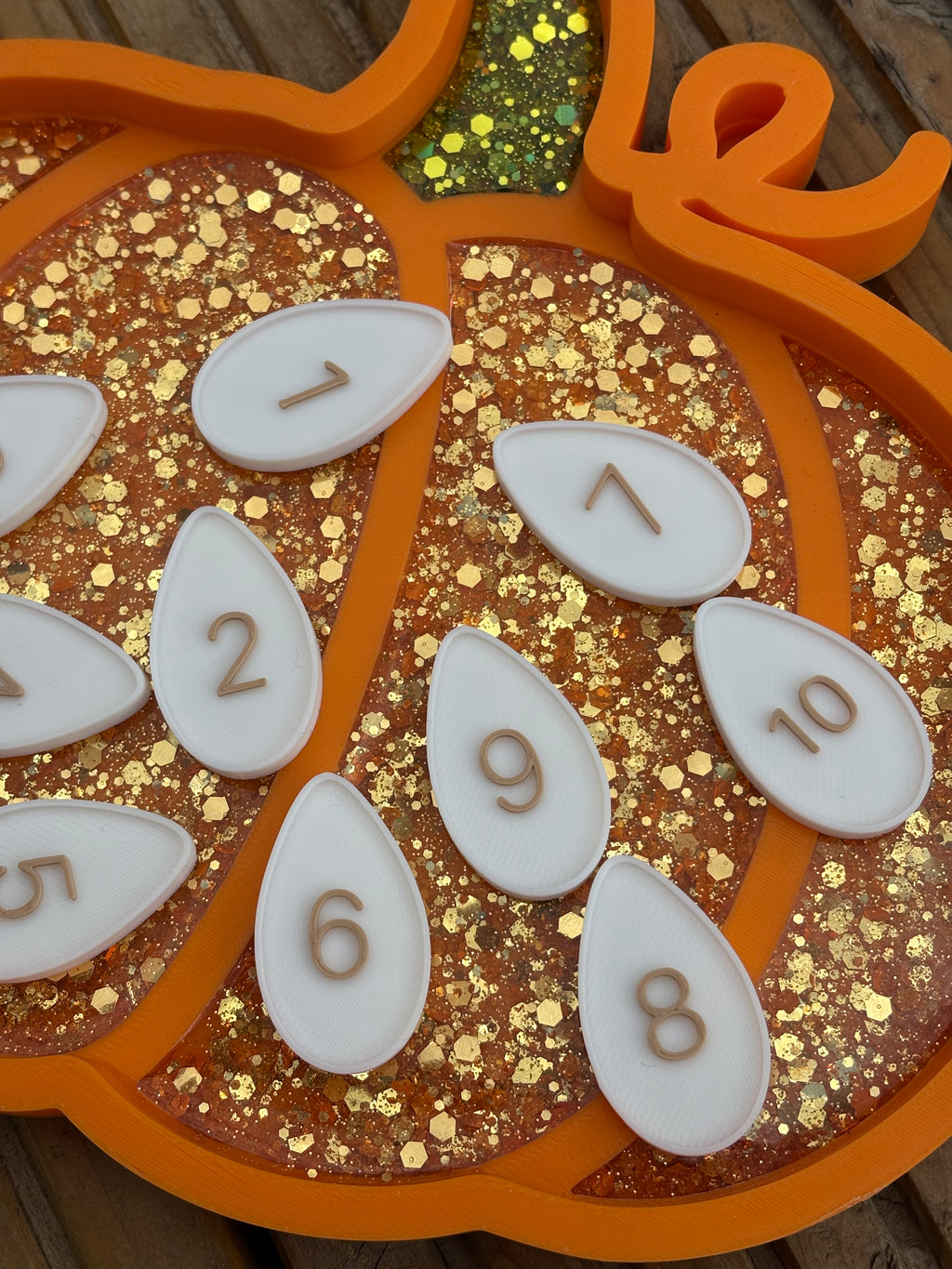 Numbered pumpkin seeds