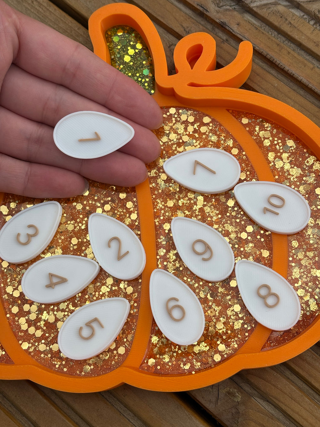 Numbered pumpkin seeds